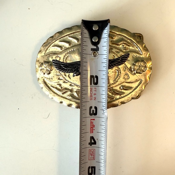 Vintage 1970's Western Concho Style Belt Buckle with Applied Flying Eagle - Picture 6 of 6